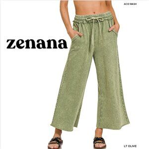 Zenana Outfitters Light Olive Wide Leg Pants